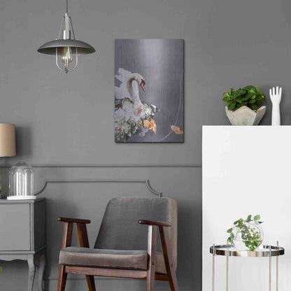 Luxe Metal Art 'Swan Gold 1' by Design Fabrikken, Metal Wall Art,16x24