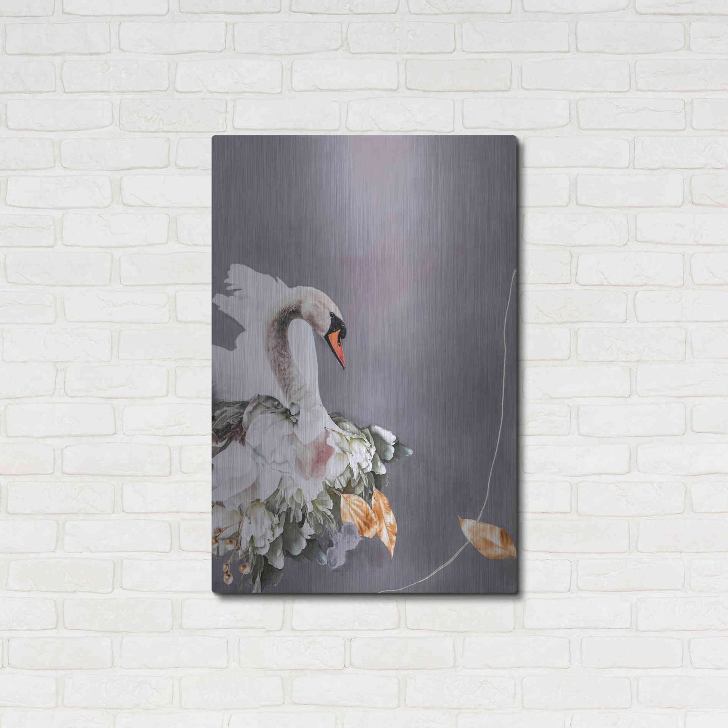 Luxe Metal Art 'Swan Gold 1' by Design Fabrikken, Metal Wall Art,24x36