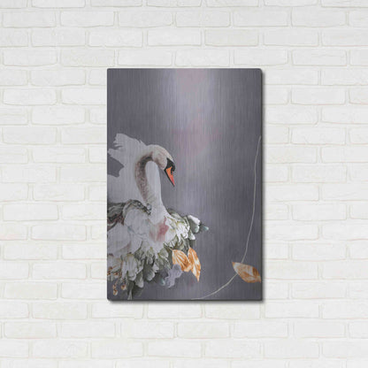 Luxe Metal Art 'Swan Gold 1' by Design Fabrikken, Metal Wall Art,24x36
