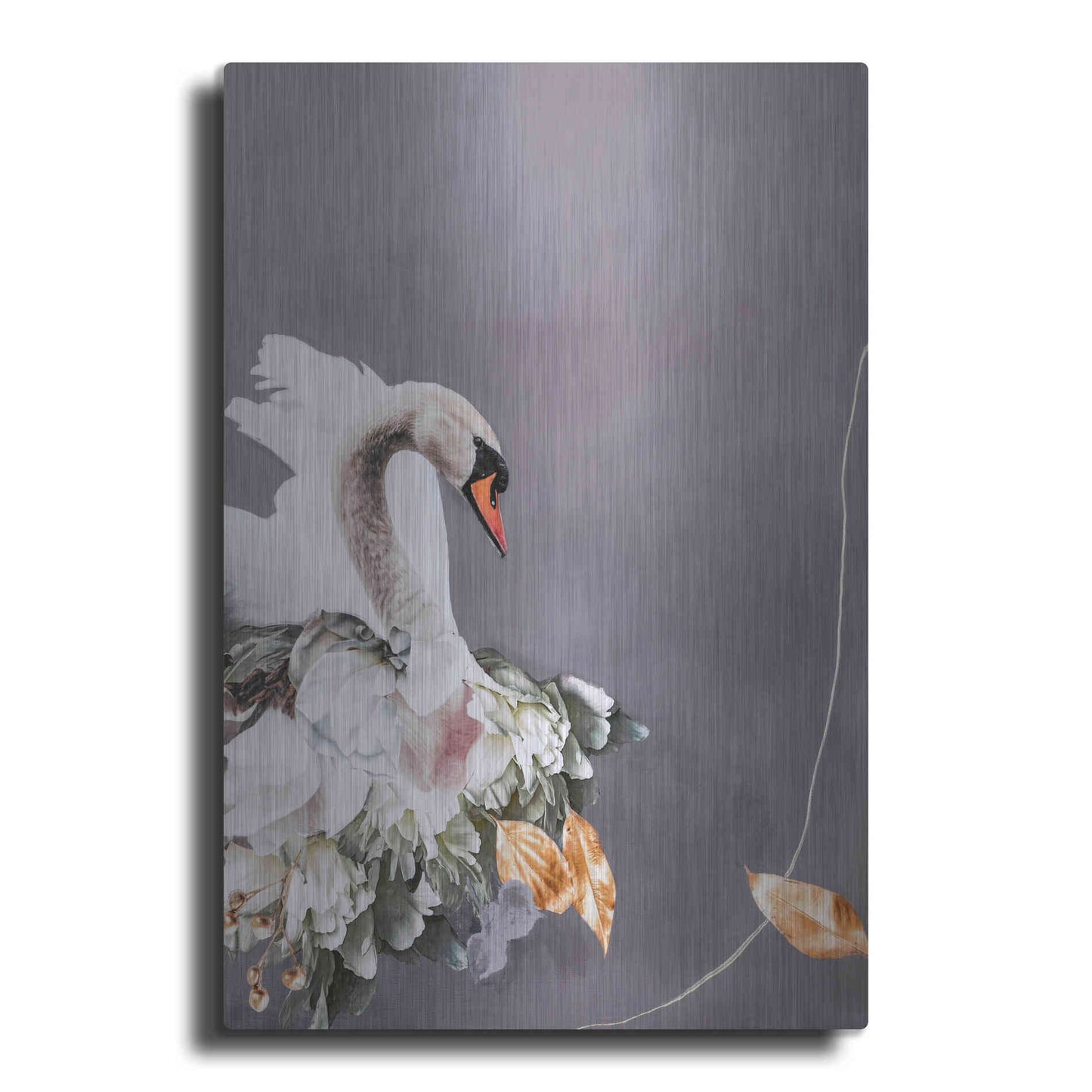 Luxe Metal Art 'Swan Gold 1' by Design Fabrikken, Metal Wall Art