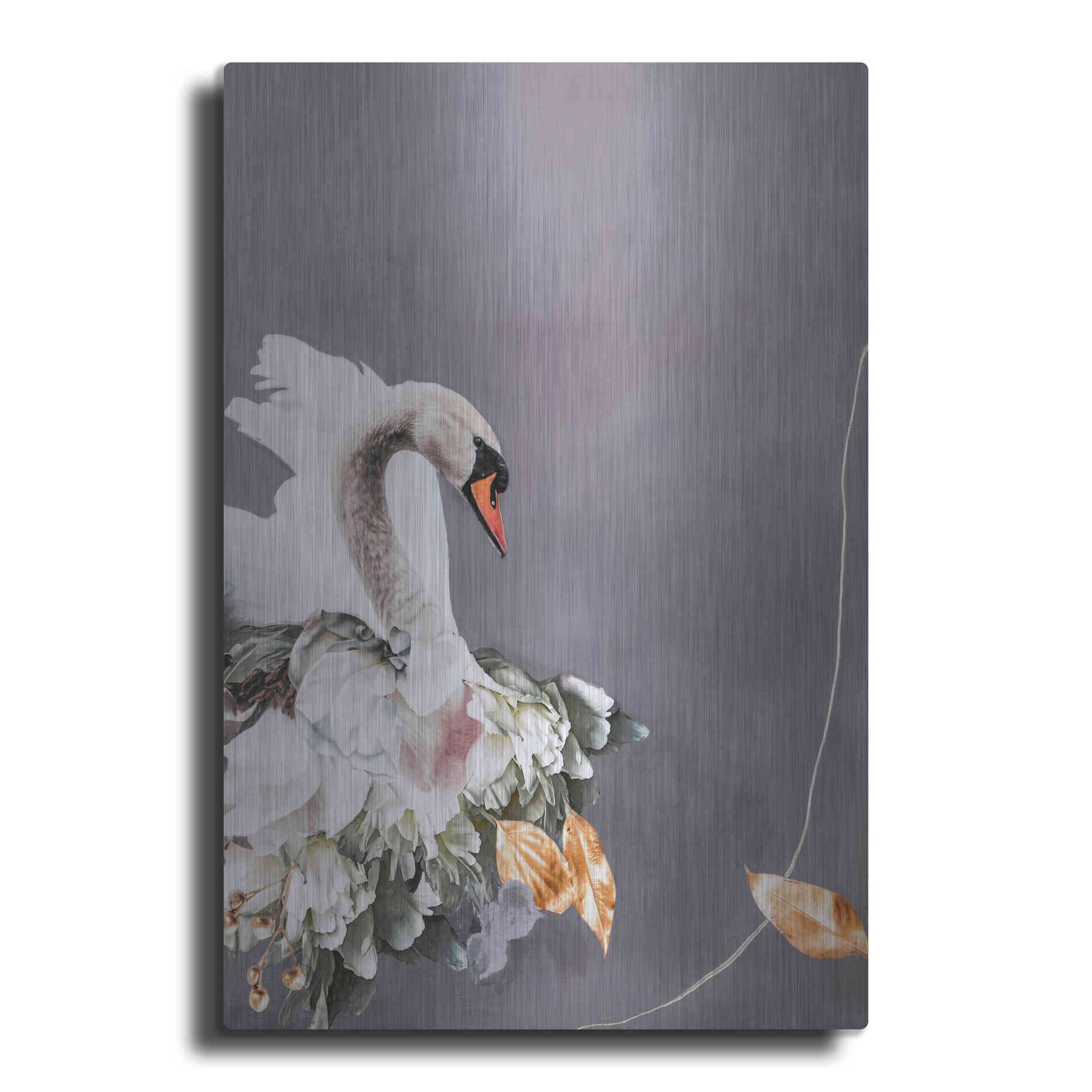 Luxe Metal Art 'Swan Gold 1' by Design Fabrikken, Metal Wall Art