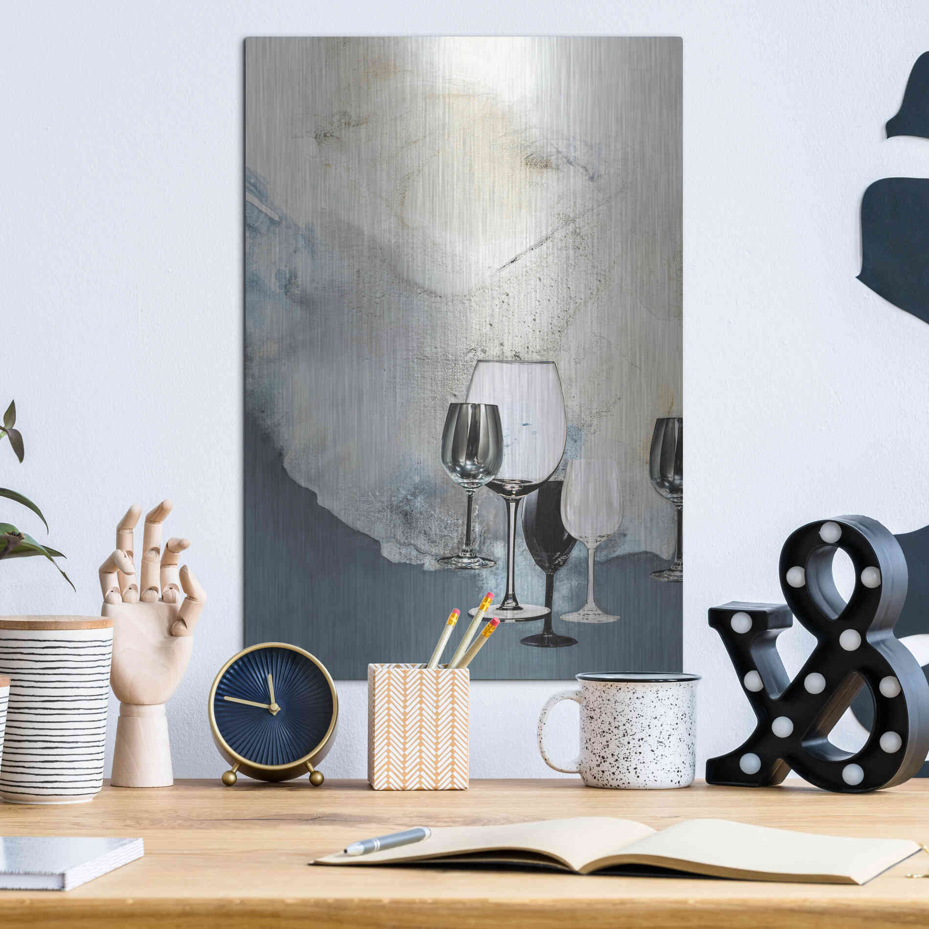 Luxe Metal Art 'The Art of Taste 1' by Design Fabrikken, Metal Wall Art,12x16