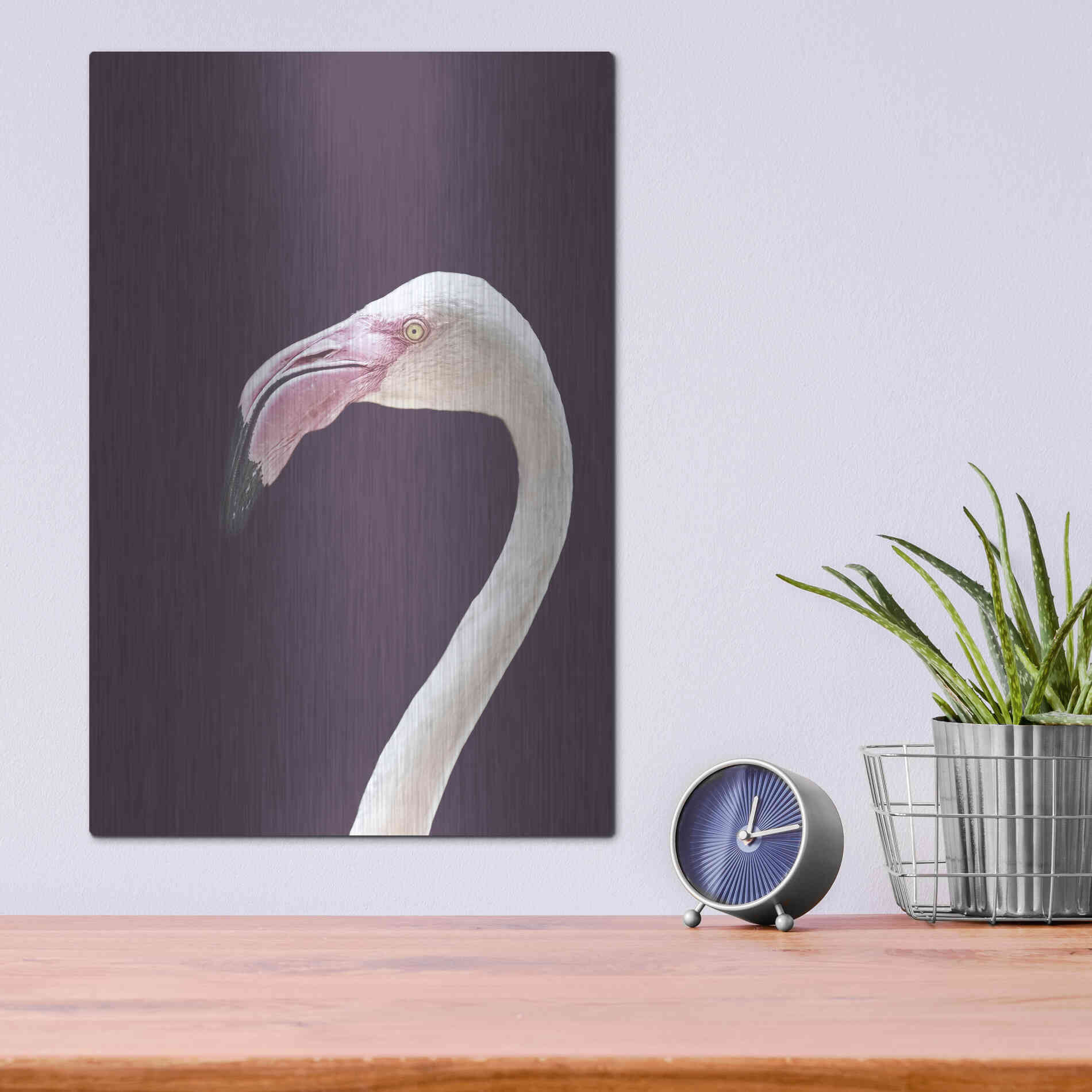 Luxe Metal Art 'The Flamingo' by Design Fabrikken, Metal Wall Art,12x16