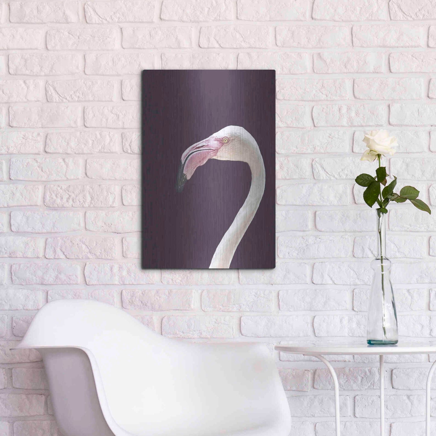 Luxe Metal Art 'The Flamingo' by Design Fabrikken, Metal Wall Art,16x24