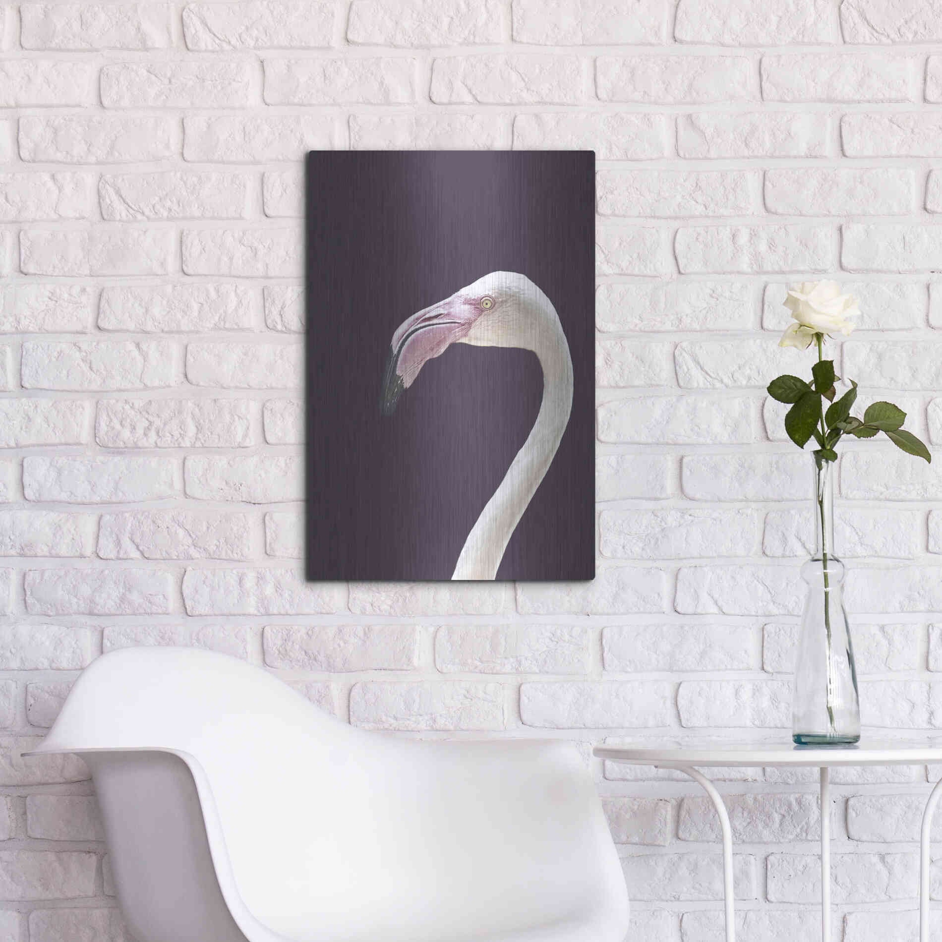 Luxe Metal Art 'The Flamingo' by Design Fabrikken, Metal Wall Art,16x24