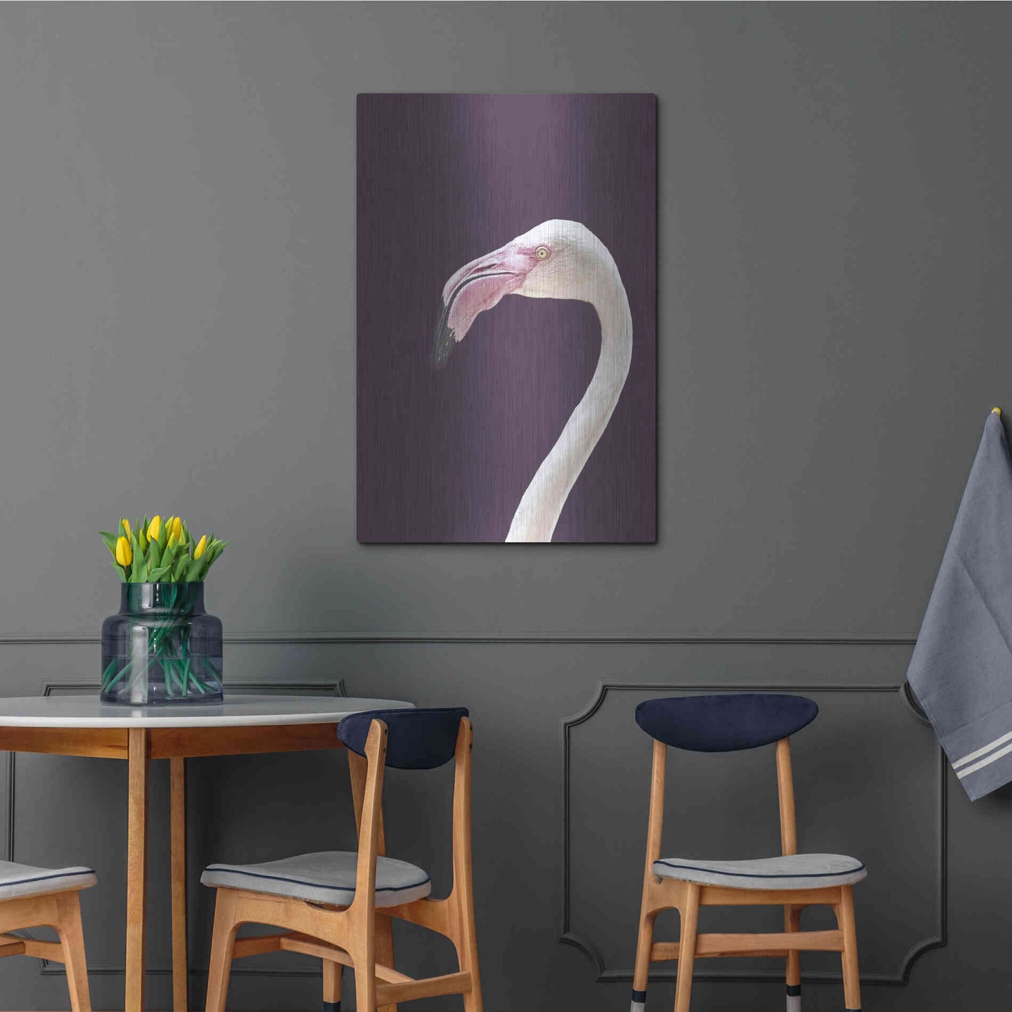 Luxe Metal Art 'The Flamingo' by Design Fabrikken, Metal Wall Art,24x36