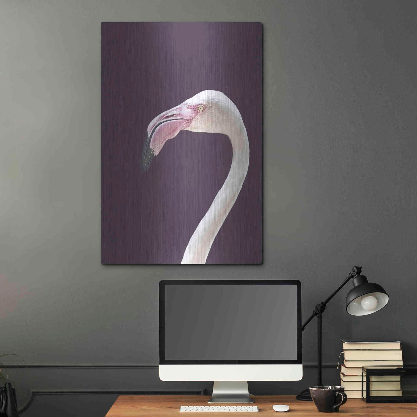 Luxe Metal Art 'The Flamingo' by Design Fabrikken, Metal Wall Art,24x36