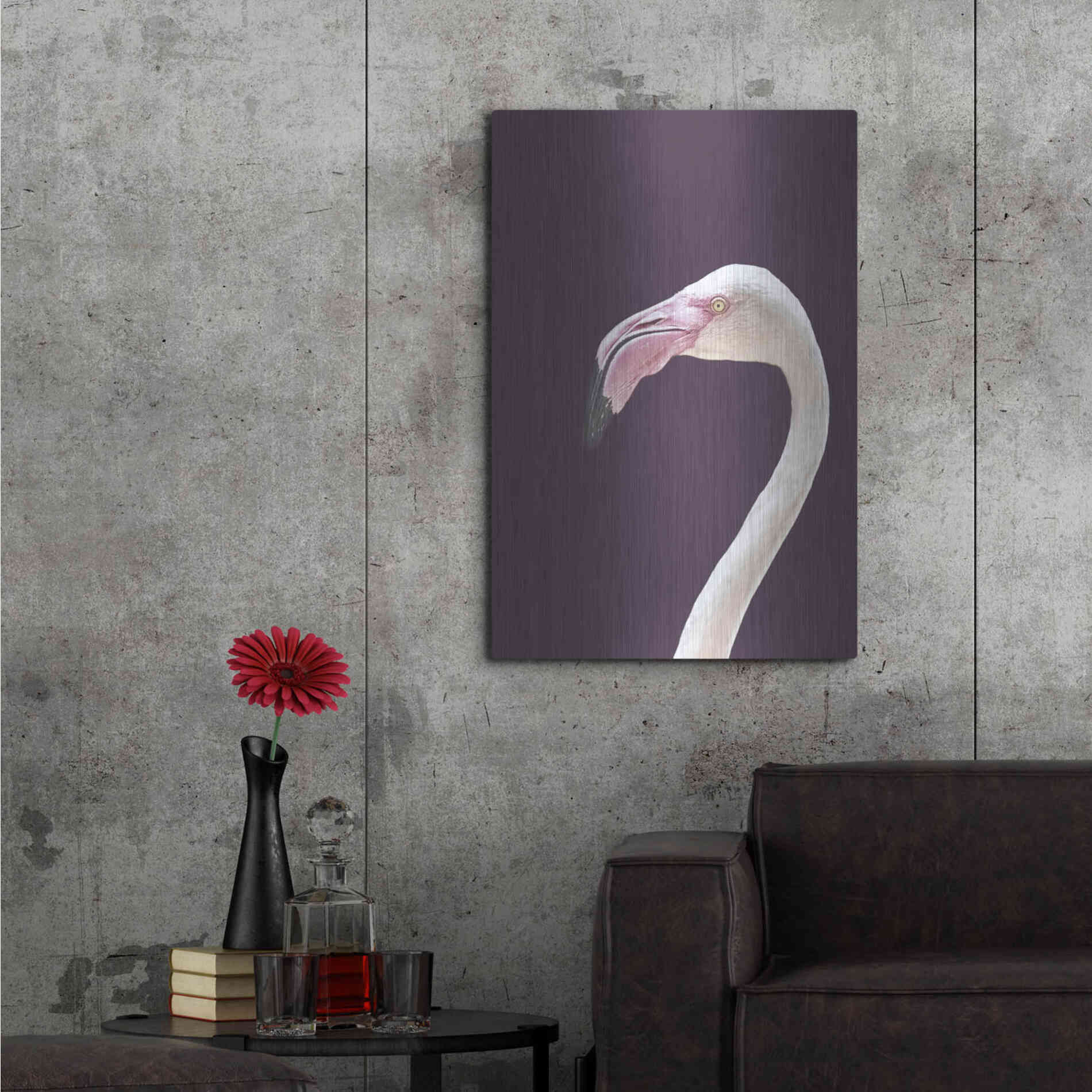 Luxe Metal Art 'The Flamingo' by Design Fabrikken, Metal Wall Art,24x36