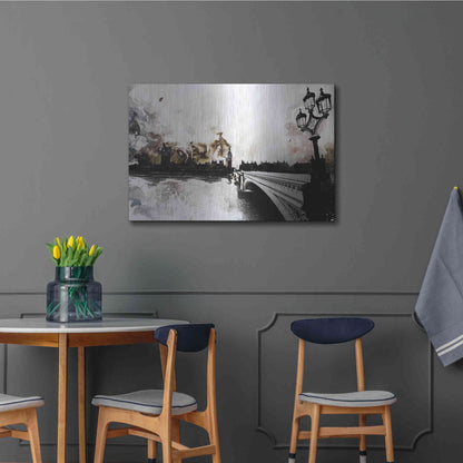 Luxe Metal Art 'The Thames' by Jonathan Lam, Metal Wall Art,36x24