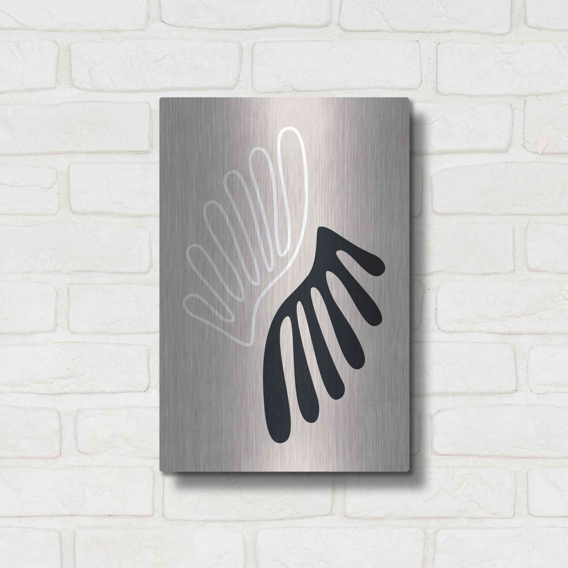 Luxe Metal Art 'The Leaf 1' by Design Fabrikken, Metal Wall Art,12x16