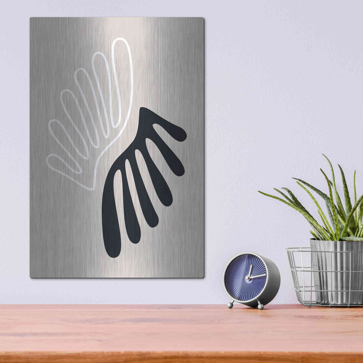 Luxe Metal Art 'The Leaf 1' by Design Fabrikken, Metal Wall Art,12x16