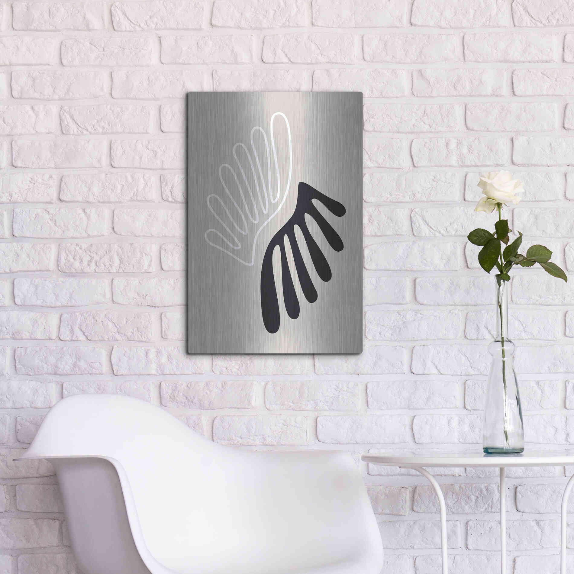 Luxe Metal Art 'The Leaf 1' by Design Fabrikken, Metal Wall Art,16x24