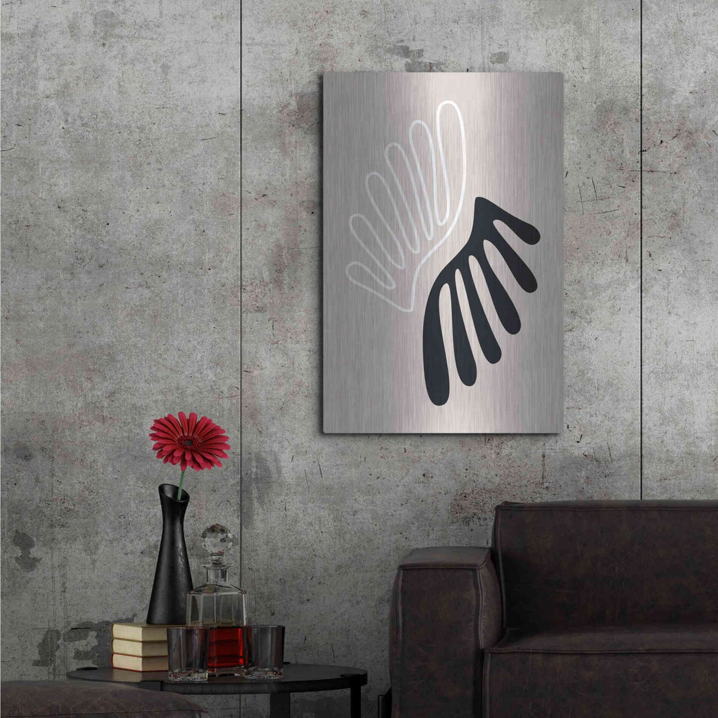 Luxe Metal Art 'The Leaf 1' by Design Fabrikken, Metal Wall Art,24x36