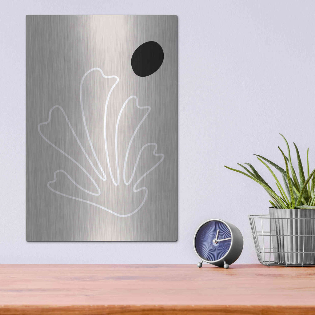 Luxe Metal Art 'The Leaf 2' by Design Fabrikken, Metal Wall Art,12x16