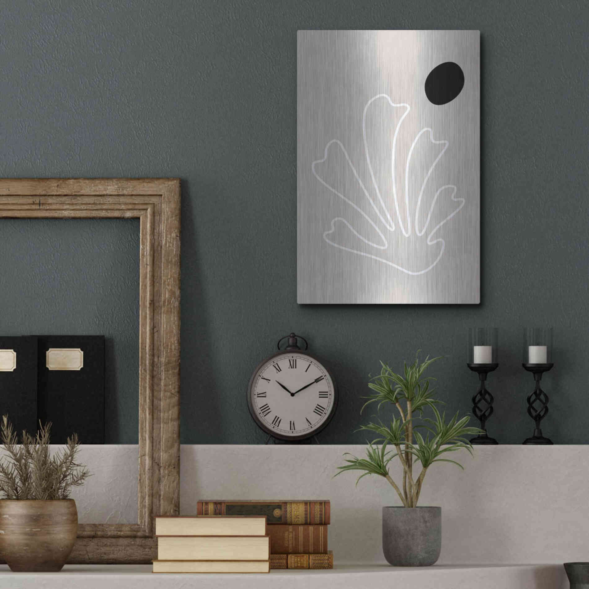 Luxe Metal Art 'The Leaf 2' by Design Fabrikken, Metal Wall Art,12x16