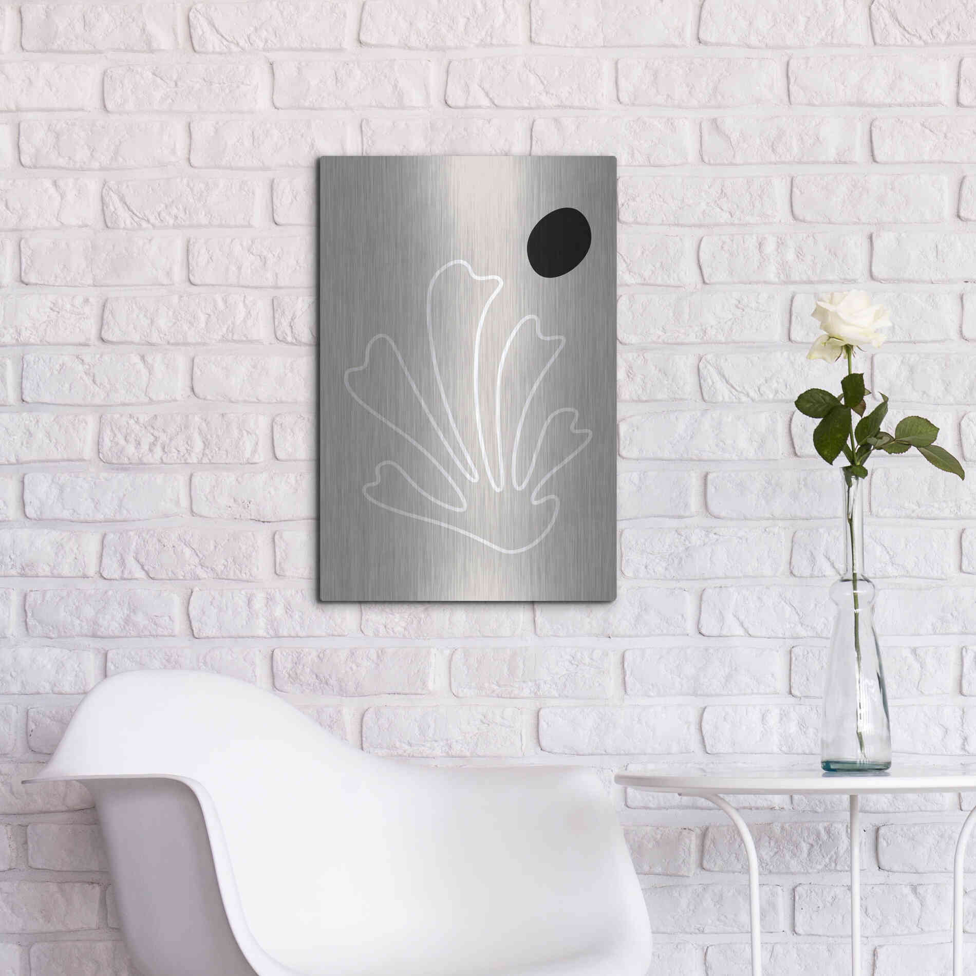 Luxe Metal Art 'The Leaf 2' by Design Fabrikken, Metal Wall Art,16x24