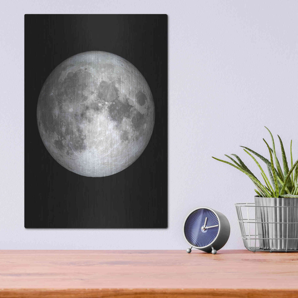 Luxe Metal Art 'The Moon' by Design Fabrikken, Metal Wall Art,12x16