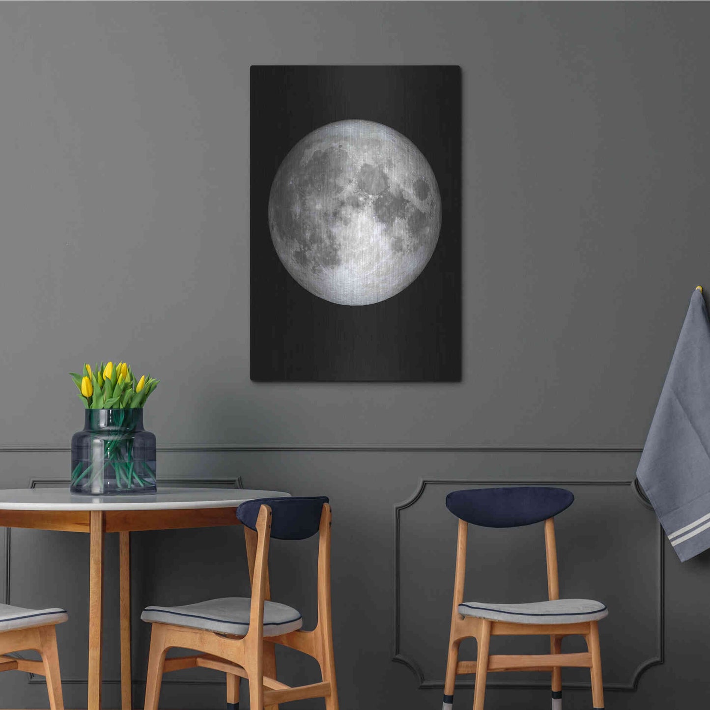 Luxe Metal Art 'The Moon' by Design Fabrikken, Metal Wall Art,24x36