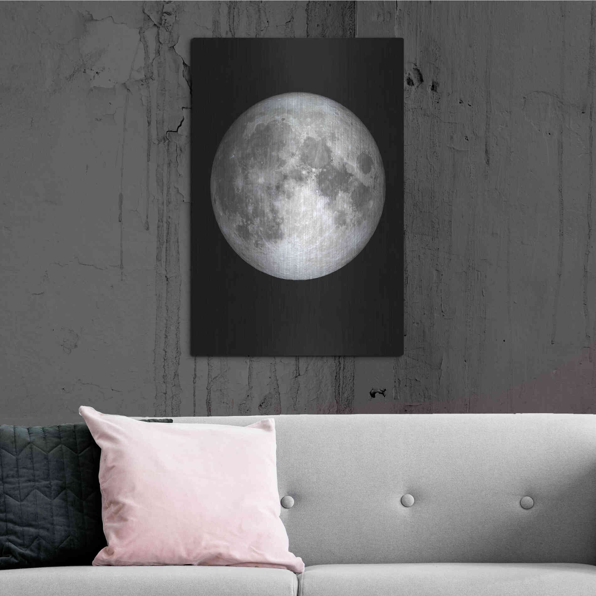 Luxe Metal Art 'The Moon' by Design Fabrikken, Metal Wall Art,24x36