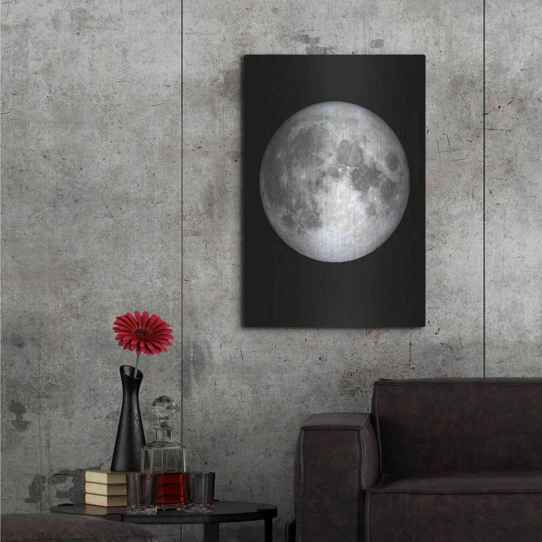 Luxe Metal Art 'The Moon' by Design Fabrikken, Metal Wall Art,24x36