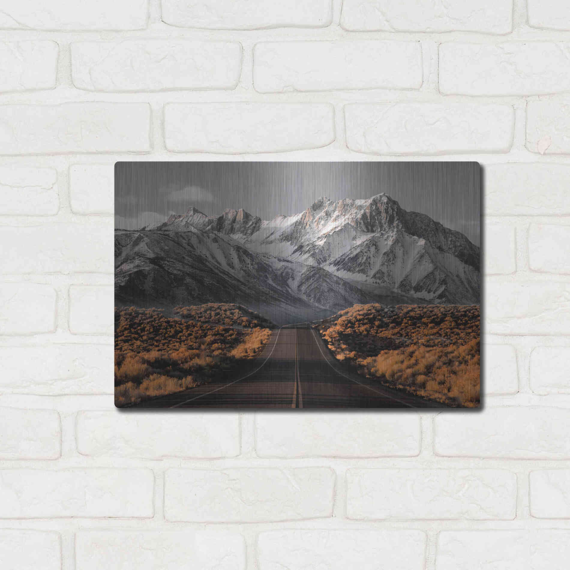 Luxe Metal Art 'The Road 1' by Design Fabrikken, Metal Wall Art,16x12