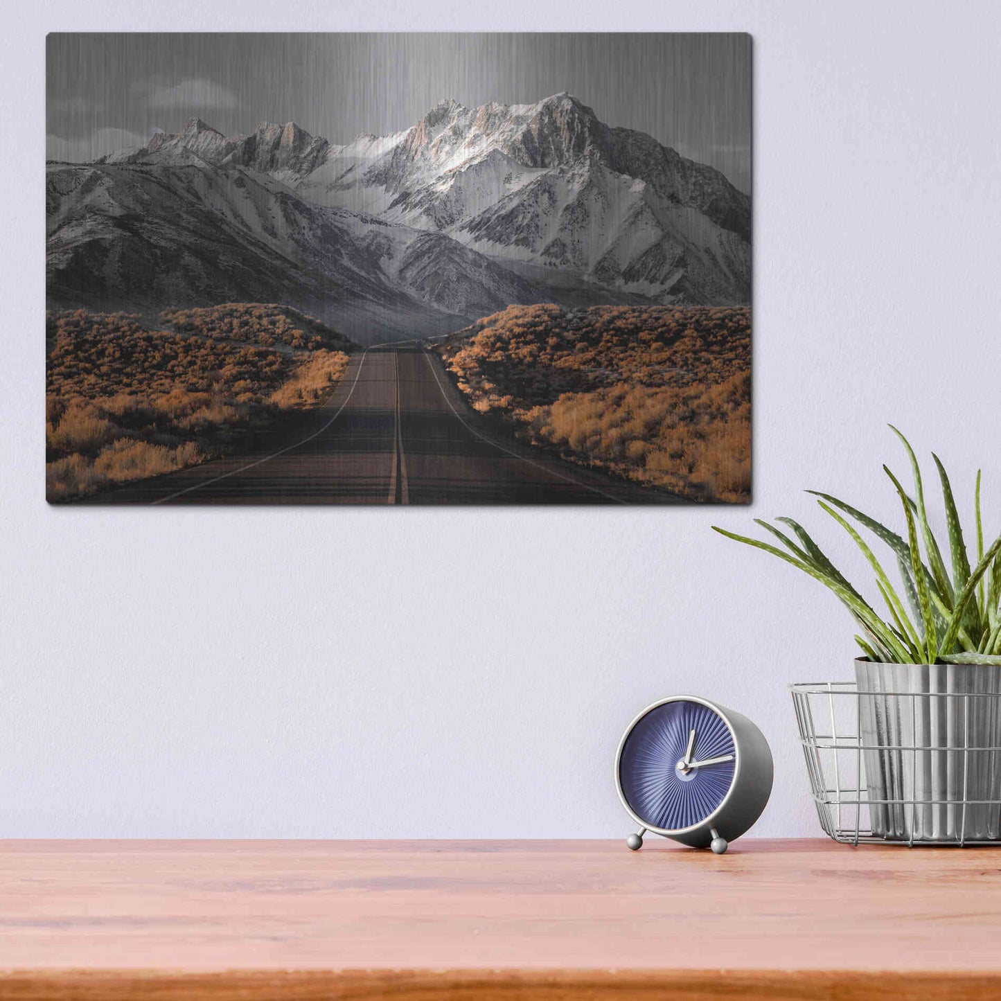 Luxe Metal Art 'The Road 1' by Design Fabrikken, Metal Wall Art,16x12