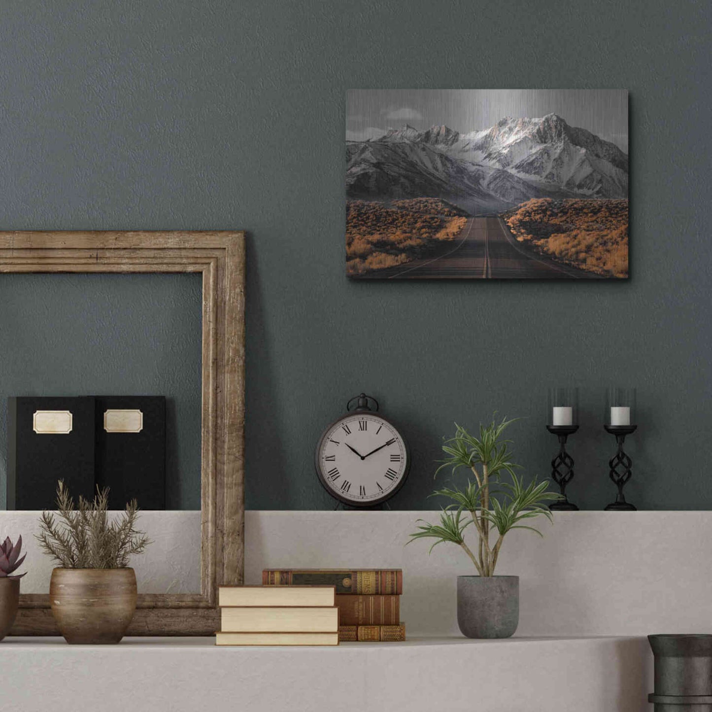 Luxe Metal Art 'The Road 1' by Design Fabrikken, Metal Wall Art,16x12