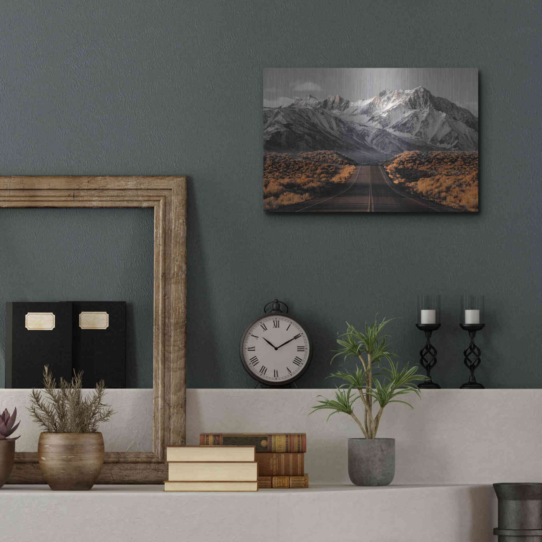 Luxe Metal Art 'The Road 1' by Design Fabrikken, Metal Wall Art,16x12