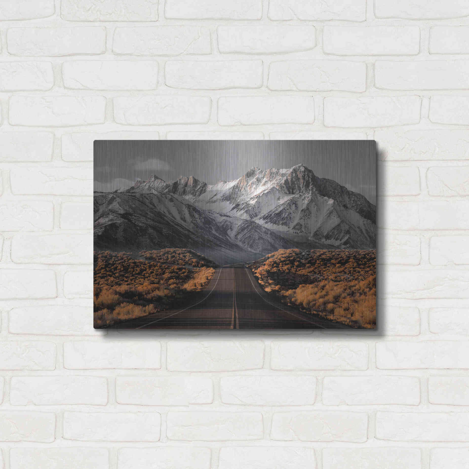 Luxe Metal Art 'The Road 1' by Design Fabrikken, Metal Wall Art,24x16
