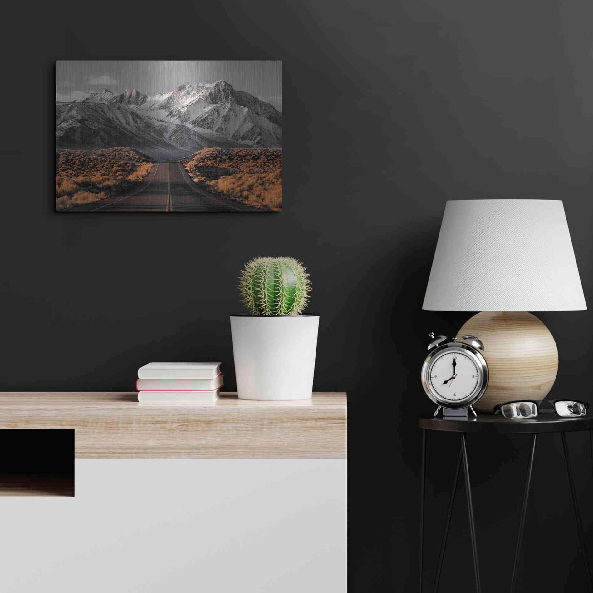 Luxe Metal Art 'The Road 1' by Design Fabrikken, Metal Wall Art,24x16