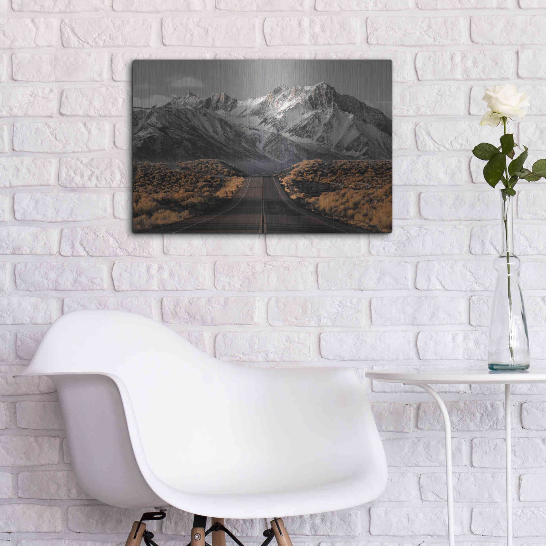 Luxe Metal Art 'The Road 1' by Design Fabrikken, Metal Wall Art,24x16