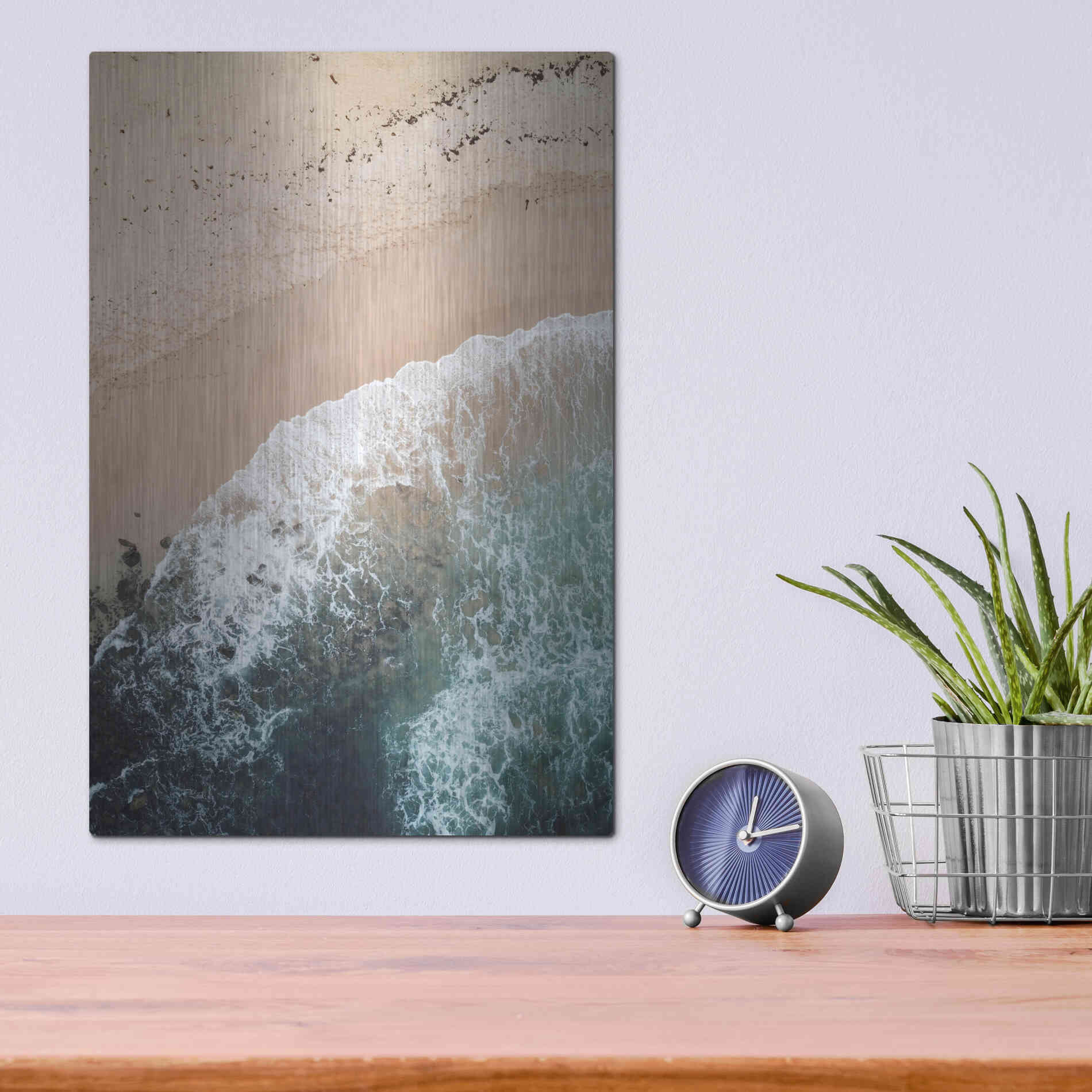 Luxe Metal Art 'The Shore' by Design Fabrikken, Metal Wall Art,12x16