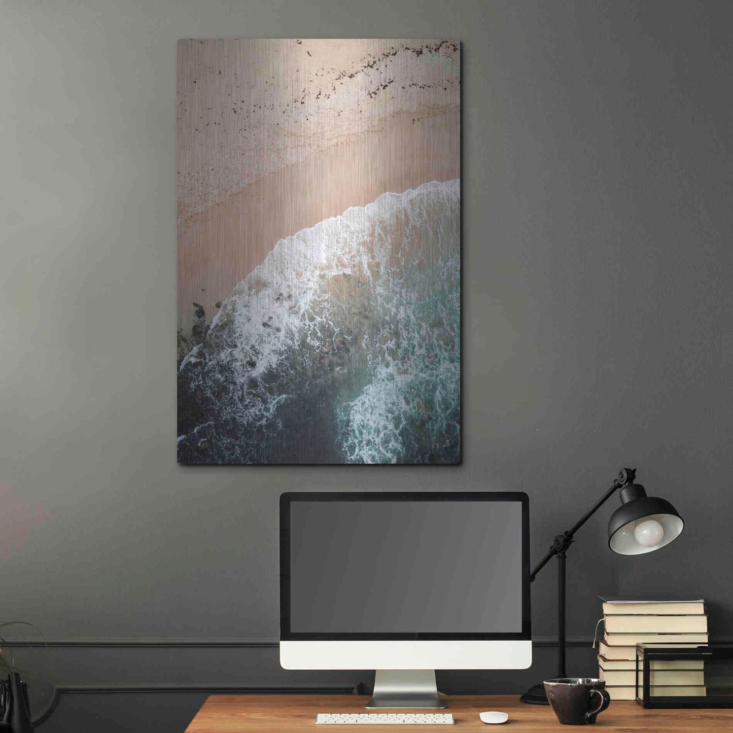 Luxe Metal Art 'The Shore' by Design Fabrikken, Metal Wall Art,24x36