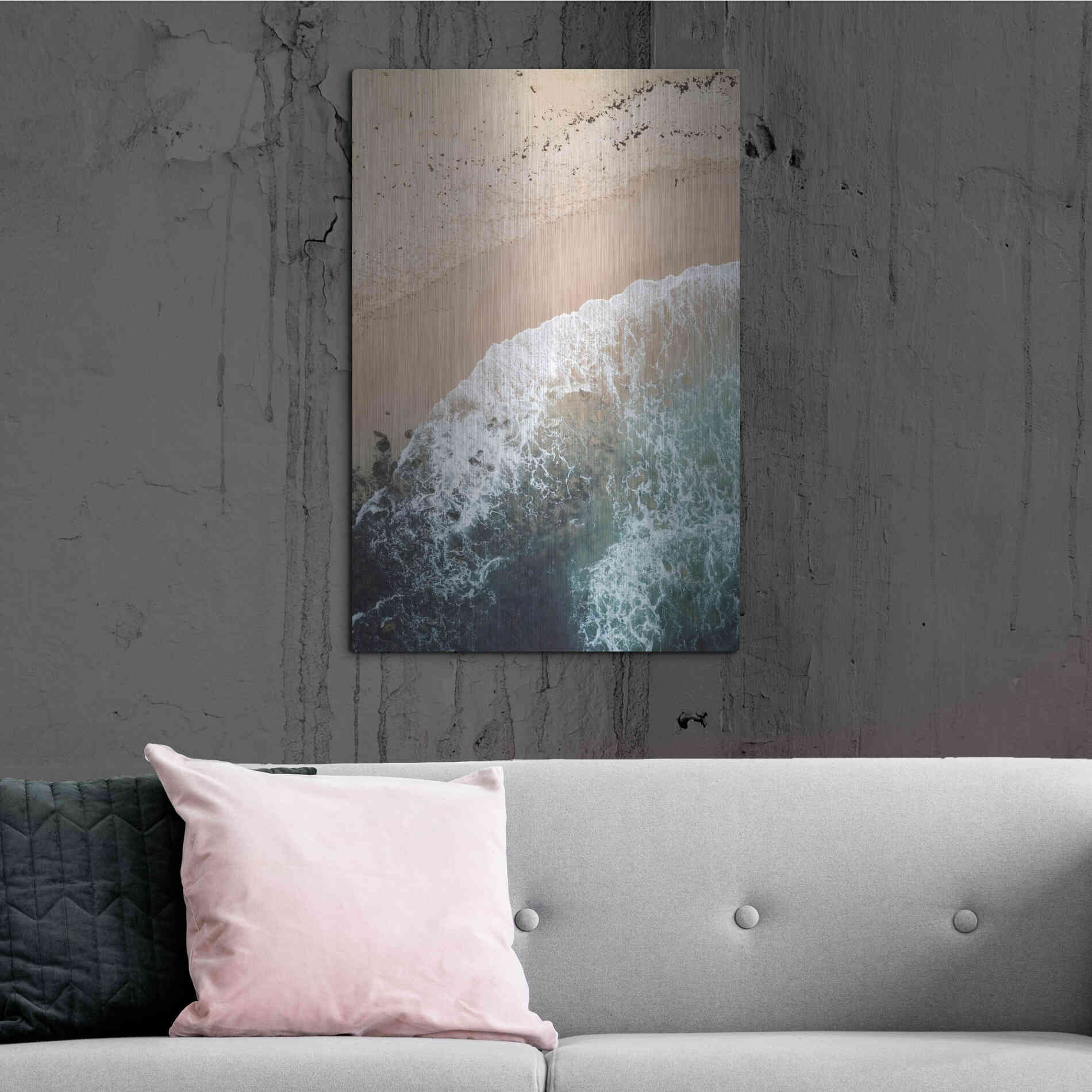 Luxe Metal Art 'The Shore' by Design Fabrikken, Metal Wall Art,24x36