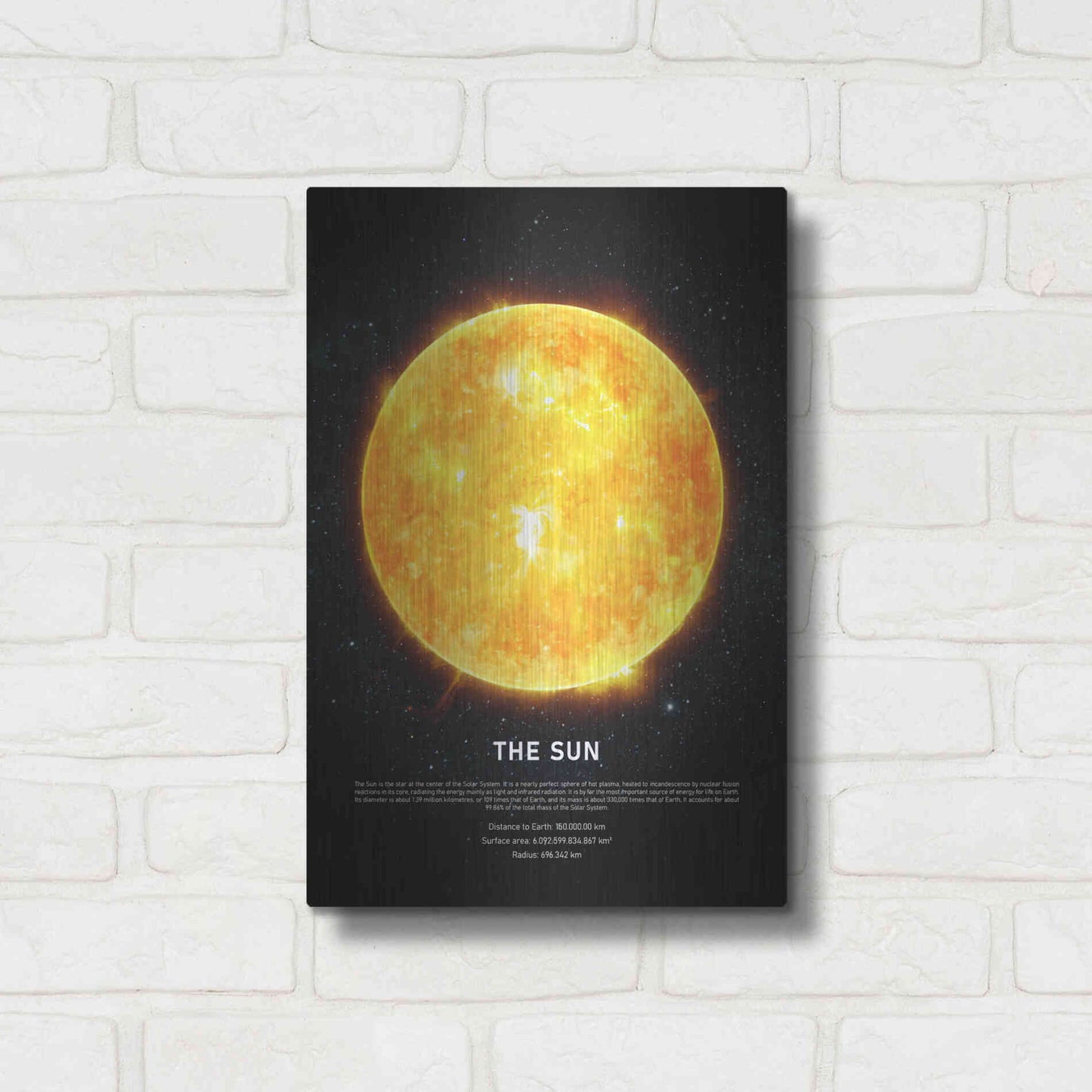 Luxe Metal Art 'The Sun' by Design Fabrikken, Metal Wall Art,12x16