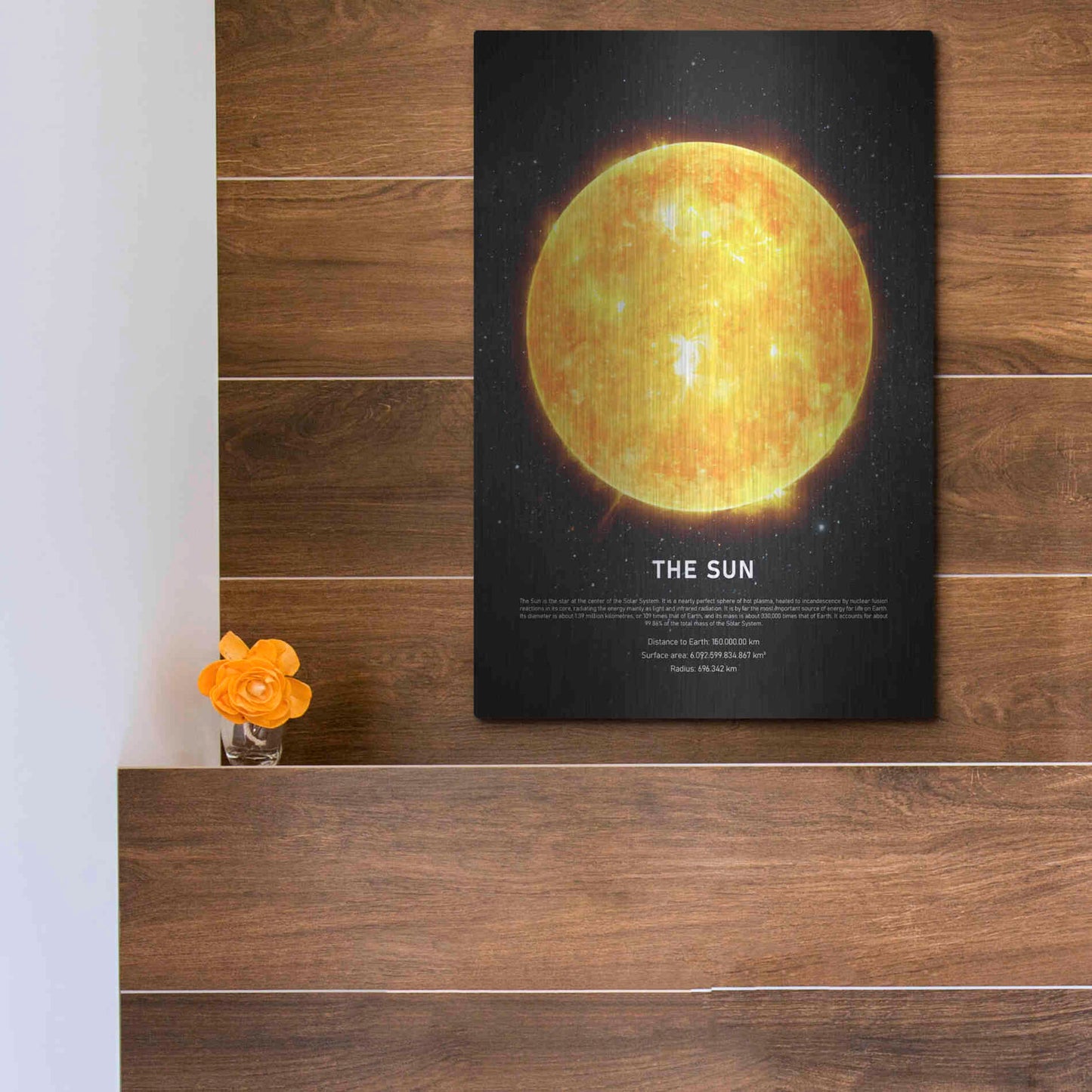 Luxe Metal Art 'The Sun' by Design Fabrikken, Metal Wall Art,12x16