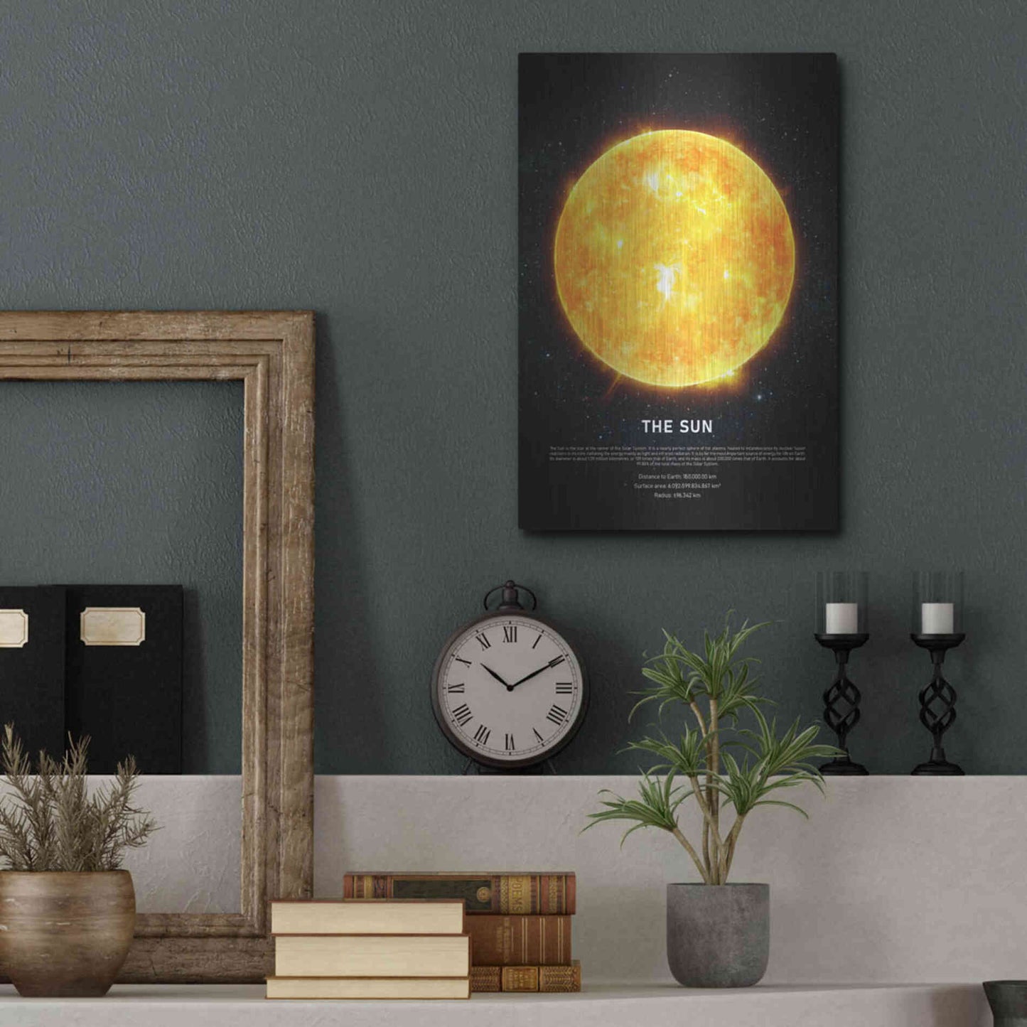 Luxe Metal Art 'The Sun' by Design Fabrikken, Metal Wall Art,12x16