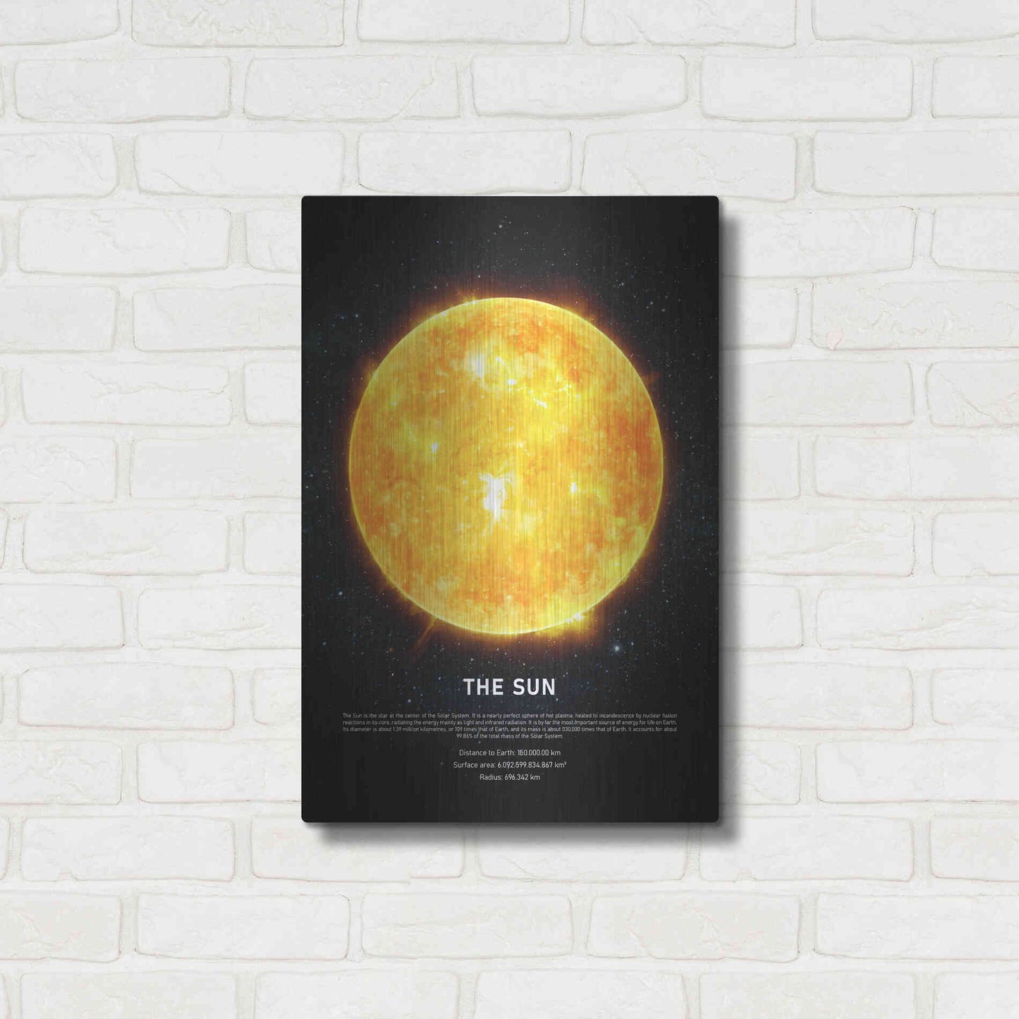 Luxe Metal Art 'The Sun' by Design Fabrikken, Metal Wall Art,16x24