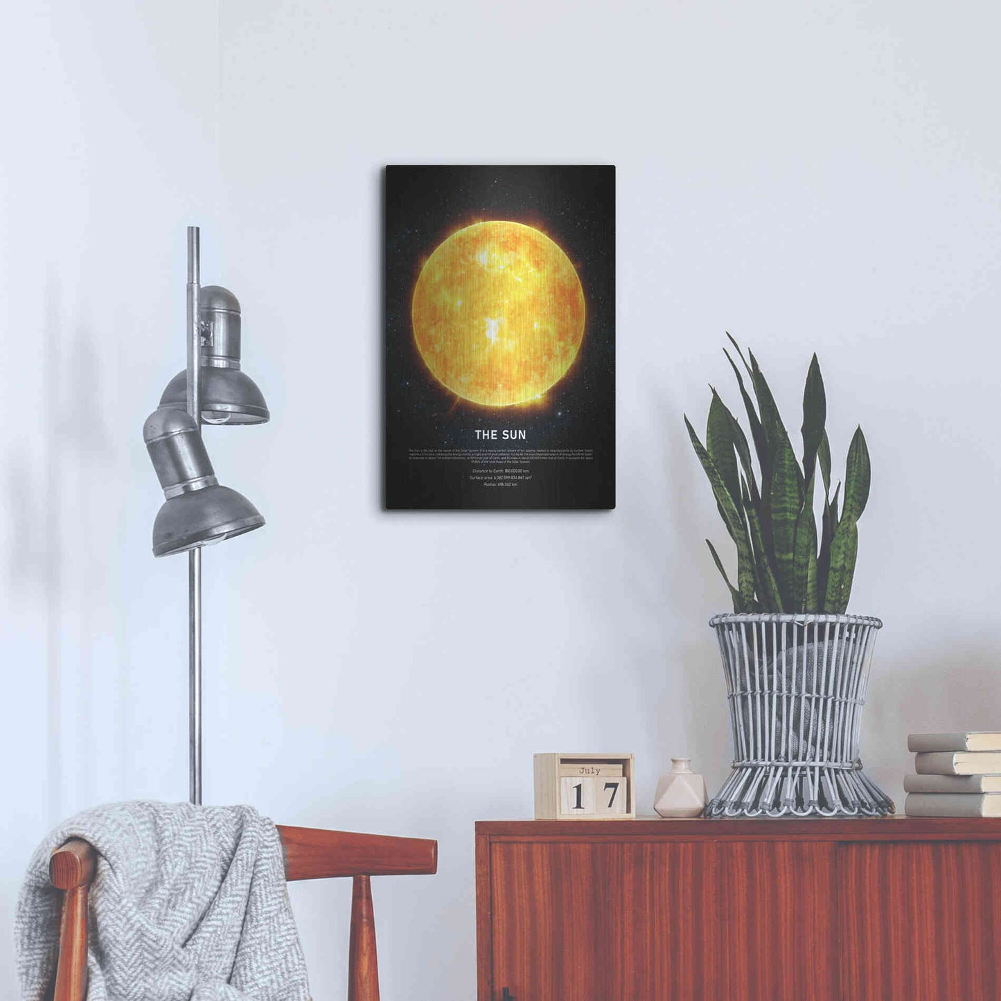 Luxe Metal Art 'The Sun' by Design Fabrikken, Metal Wall Art,16x24