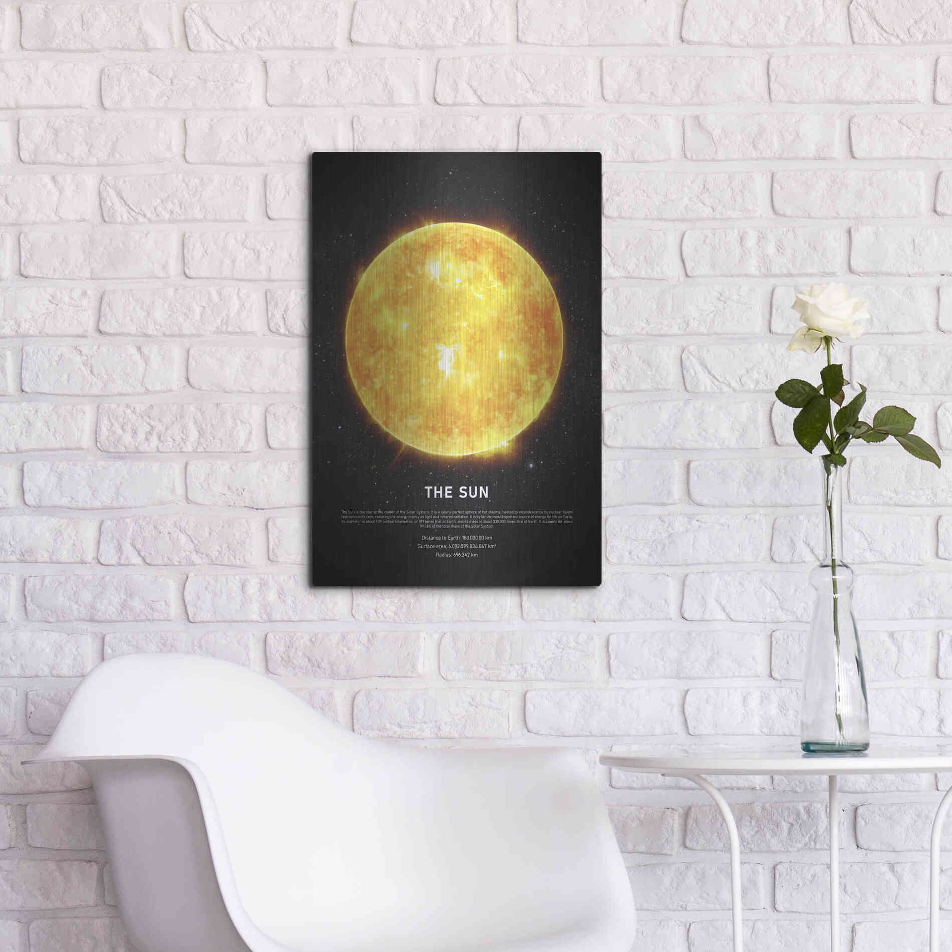 Luxe Metal Art 'The Sun' by Design Fabrikken, Metal Wall Art,16x24