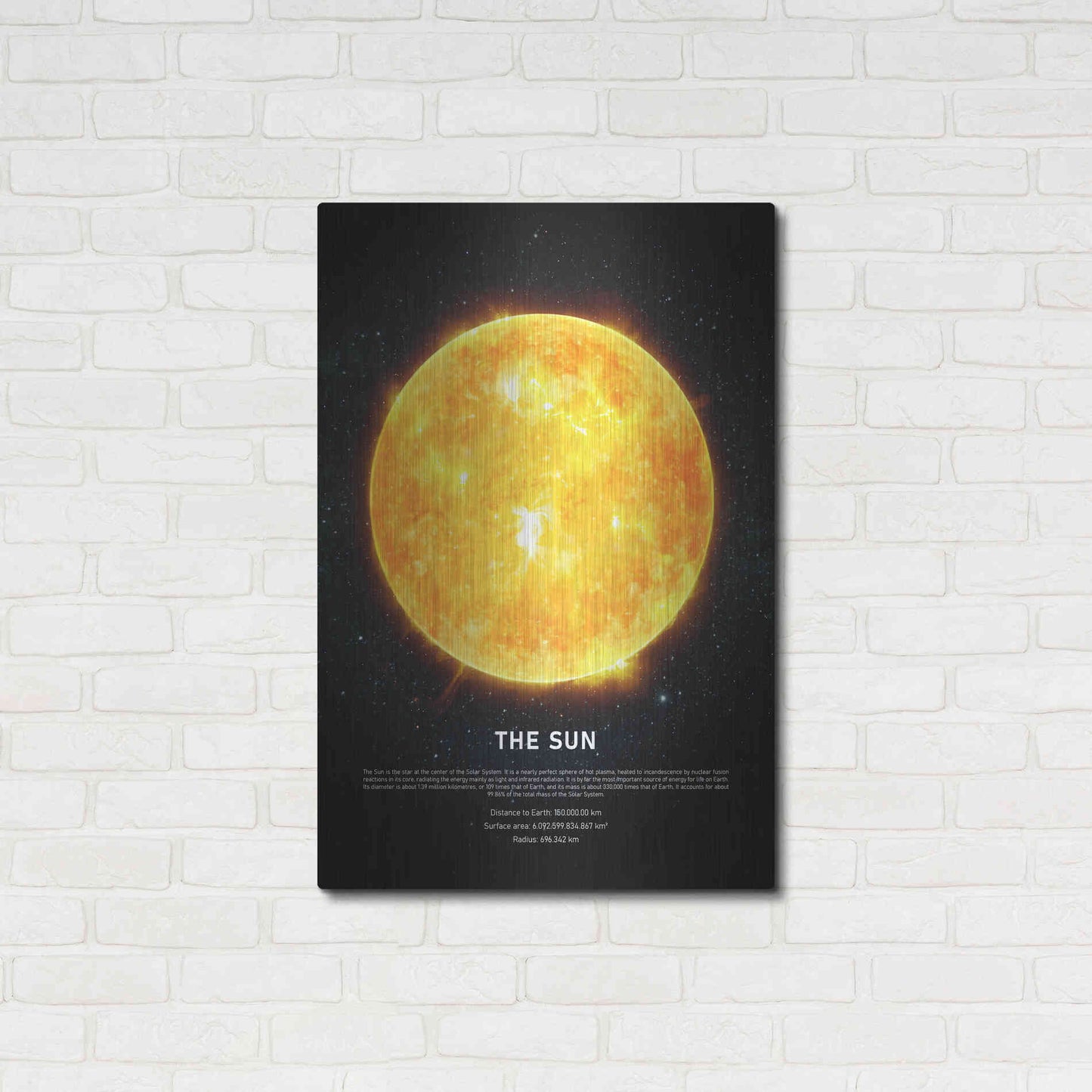 Luxe Metal Art 'The Sun' by Design Fabrikken, Metal Wall Art,24x36