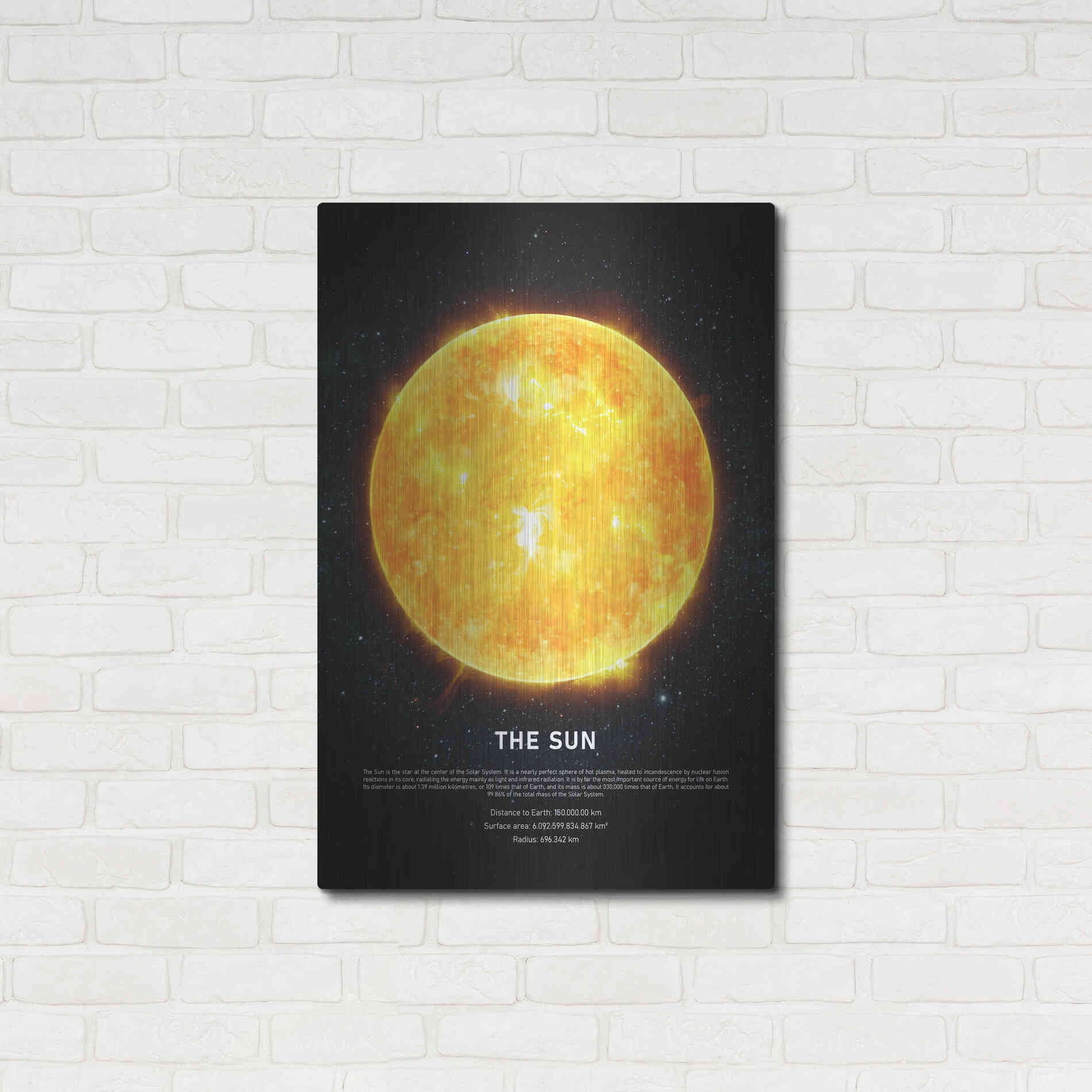 Luxe Metal Art 'The Sun' by Design Fabrikken, Metal Wall Art,24x36