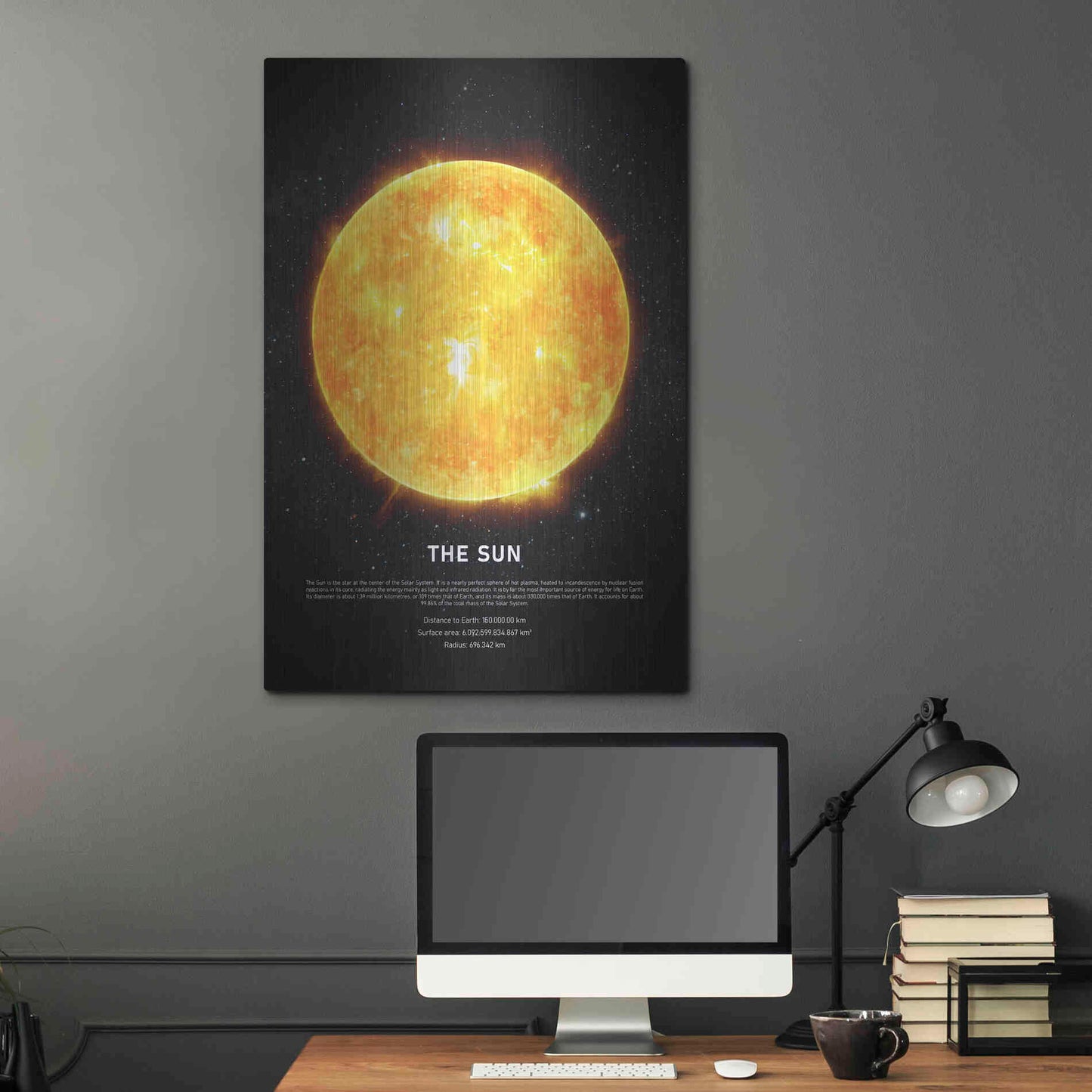 Luxe Metal Art 'The Sun' by Design Fabrikken, Metal Wall Art,24x36