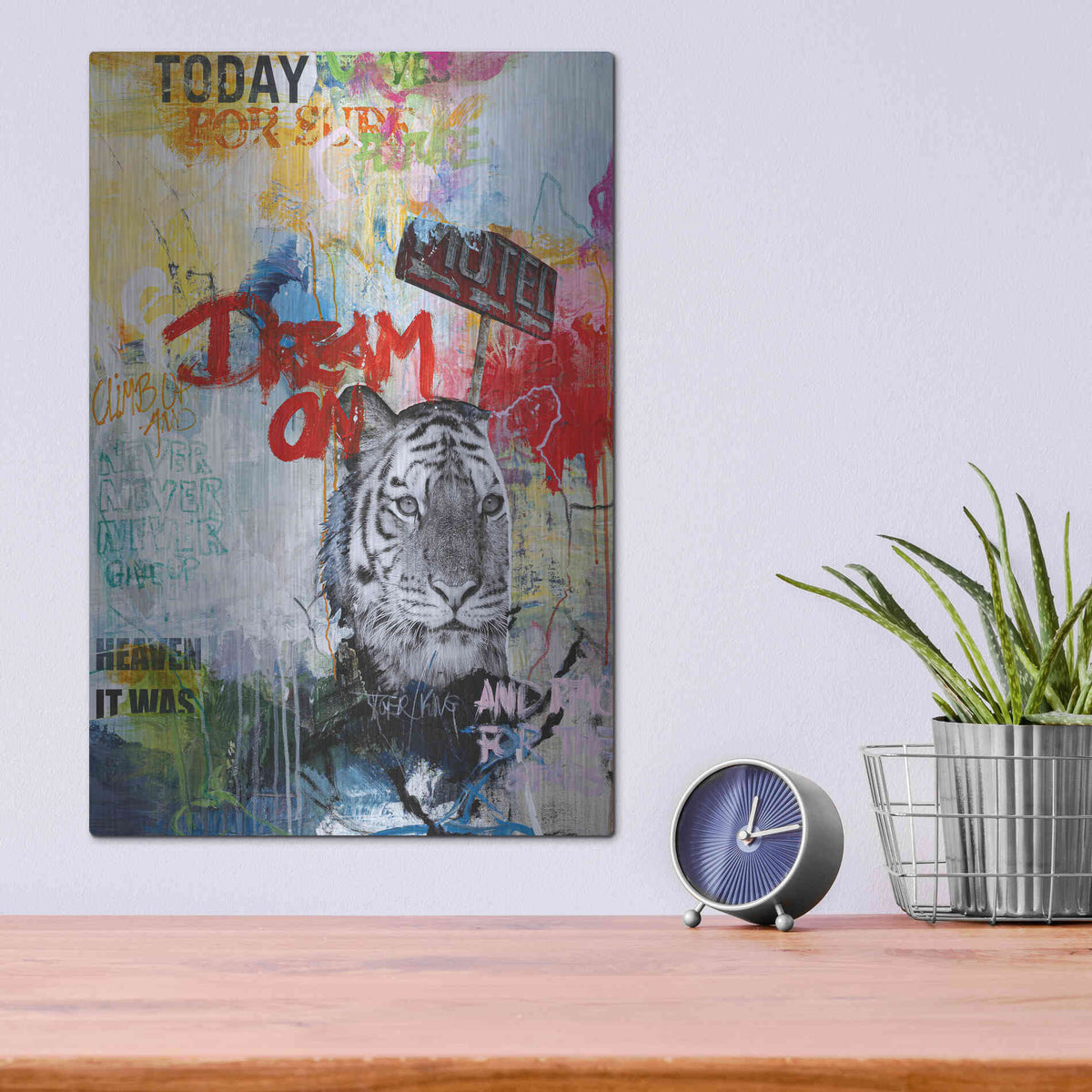 Luxe Metal Art 'Tiger King' by Design Fabrikken, Metal Wall Art,12x16