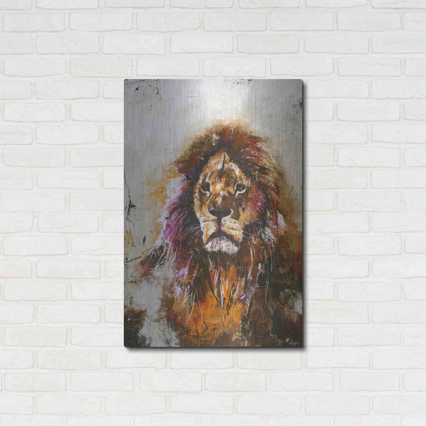 Luxe Metal Art 'Tiger Vision' by Design Fabrikken, Metal Wall Art,24x36