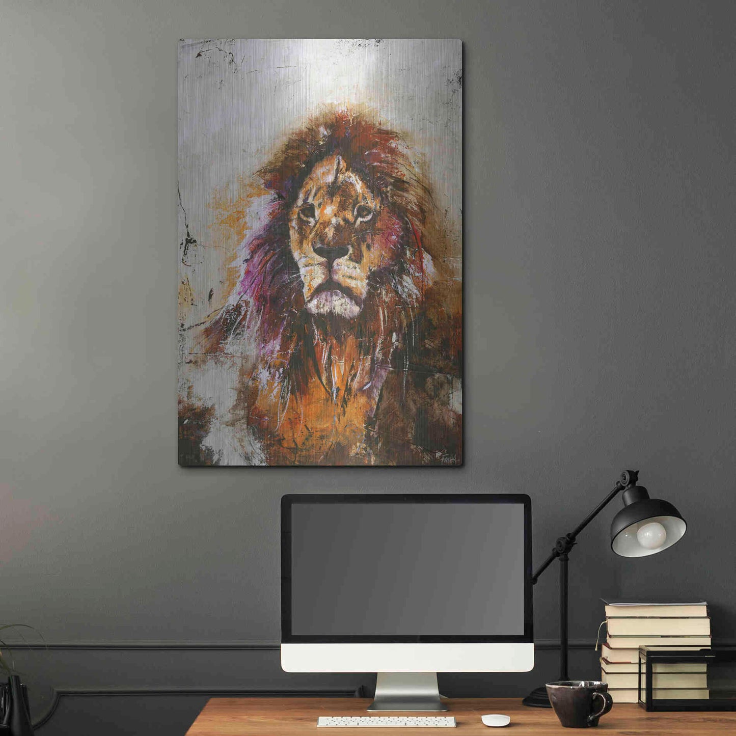 Luxe Metal Art 'Tiger Vision' by Design Fabrikken, Metal Wall Art,24x36