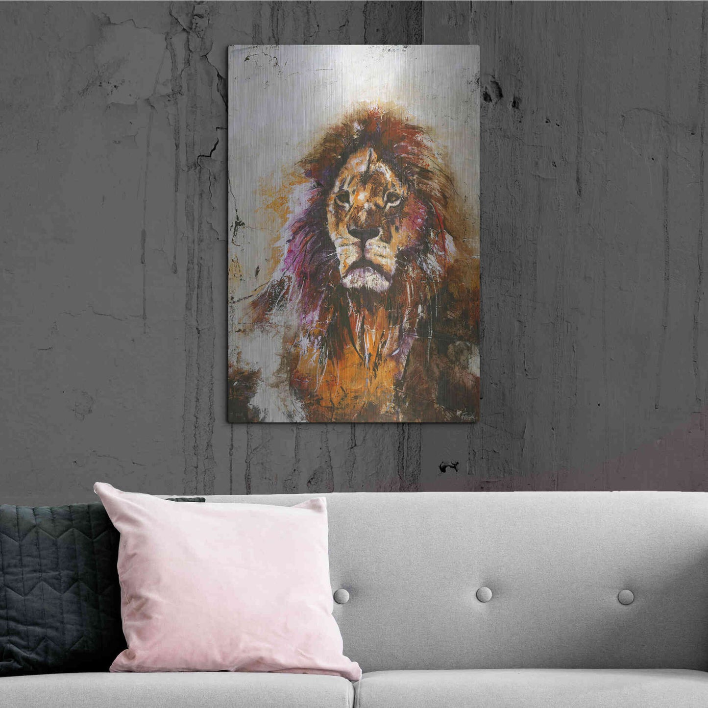 Luxe Metal Art 'Tiger Vision' by Design Fabrikken, Metal Wall Art,24x36