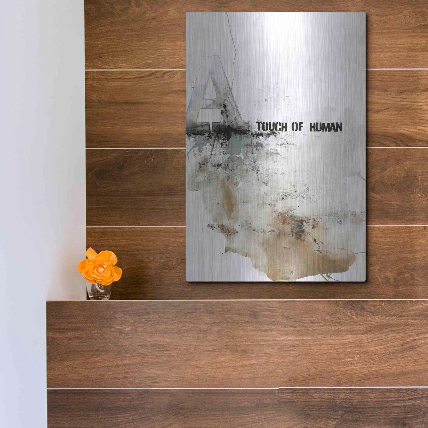 Luxe Metal Art 'Touch of Human' by Design Fabrikken, Metal Wall Art,12x16