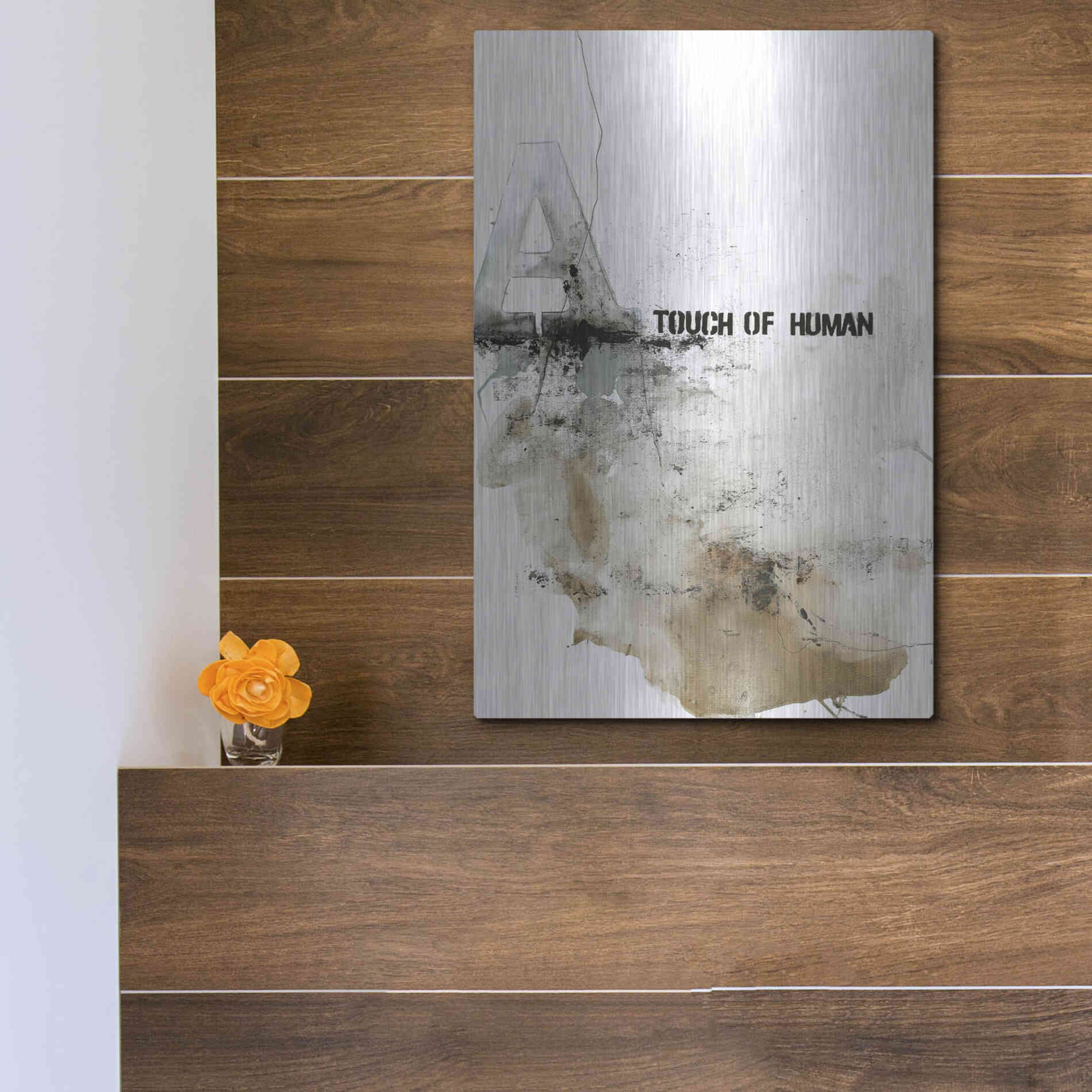 Luxe Metal Art 'Touch of Human' by Design Fabrikken, Metal Wall Art,12x16