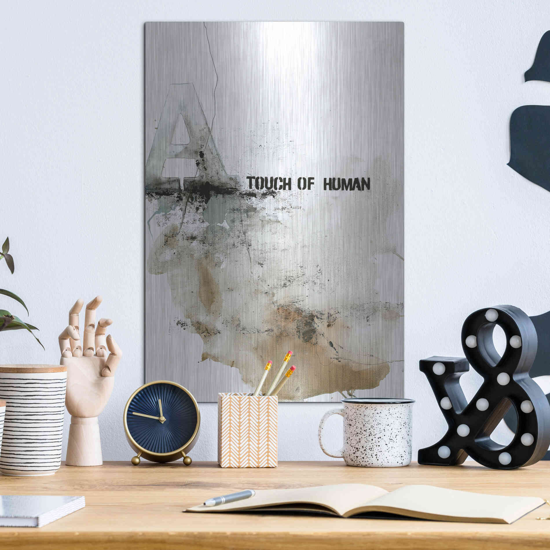 Luxe Metal Art 'Touch of Human' by Design Fabrikken, Metal Wall Art,12x16